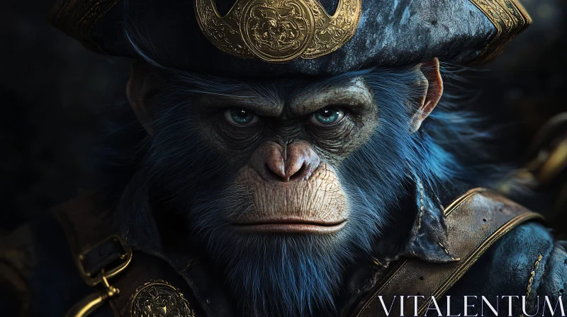 AI ART Ornate Pirate Monkey Character Illustration