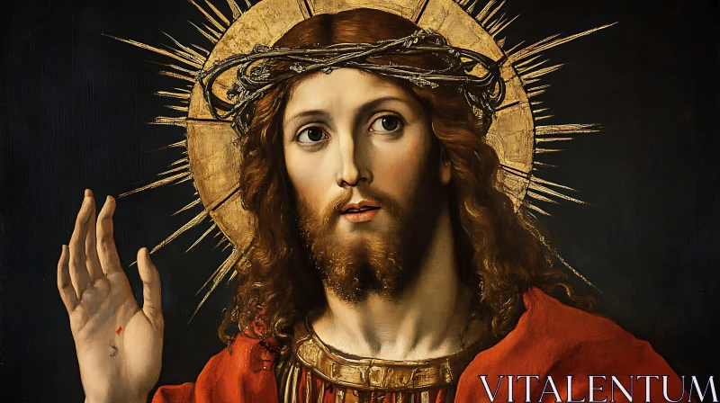 AI ART Sacred Image of Jesus Christ in Red Robe