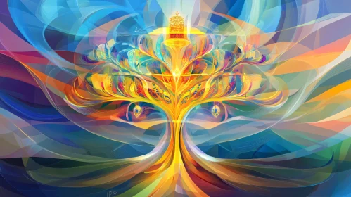 Surreal Colorful Abstract Tree