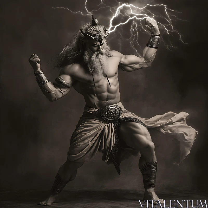 AI ART Mythological God With Lightning