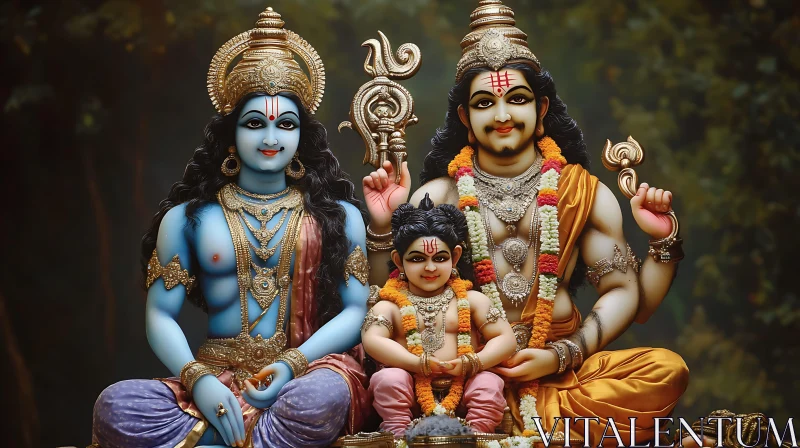 AI ART Colorful Representation of Hindu Gods