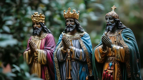 Regal Statues of Prayerful Kings