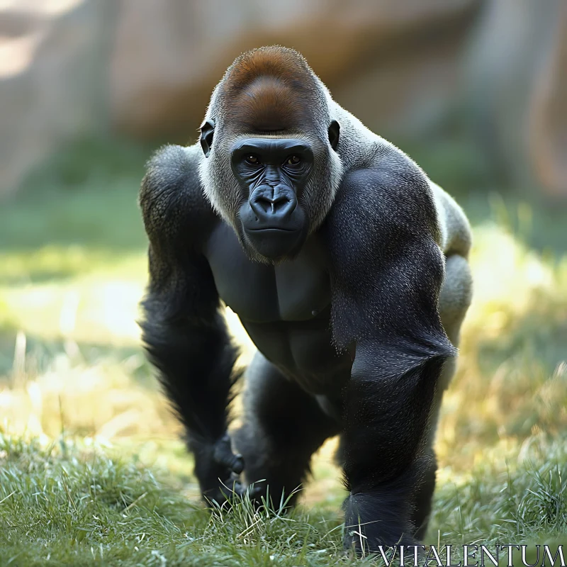 Formidable Gorilla in the Wild AI Image