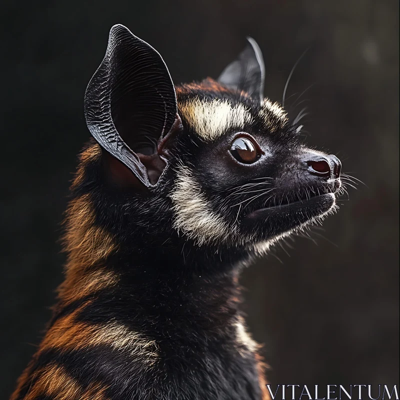 Exotic Bat with Large Ears and Glossy Eyes AI Image