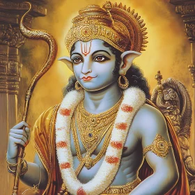 Serene Blue-Skinned Divine Portrait