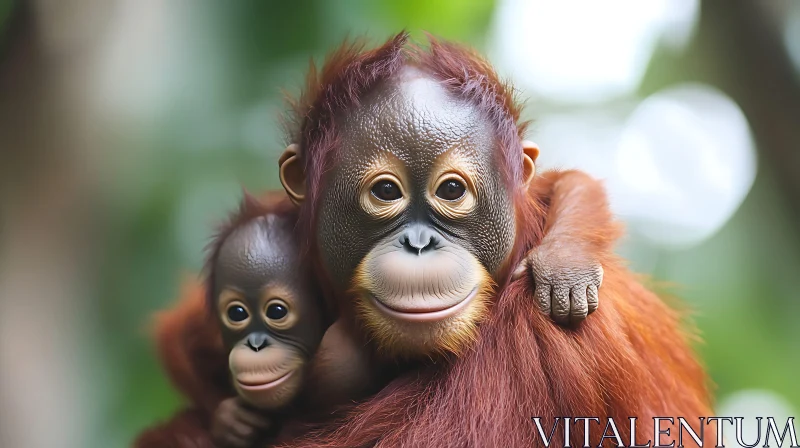 Heartwarming Image of Baby Orangutans in Nature Heartwarming Image of Baby Orangutans in Nature