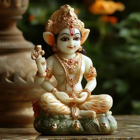 Ornate Deity Statue with Golden Details