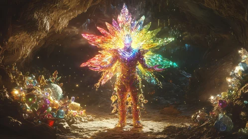 Mystical Crystalline Entity in an Enchanted Cave