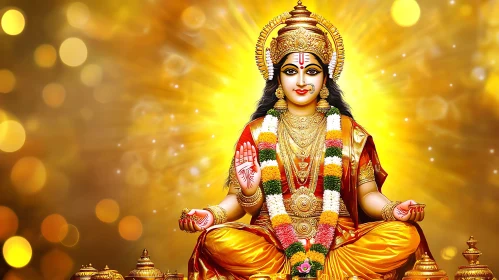 Divine Deity in Golden Attire