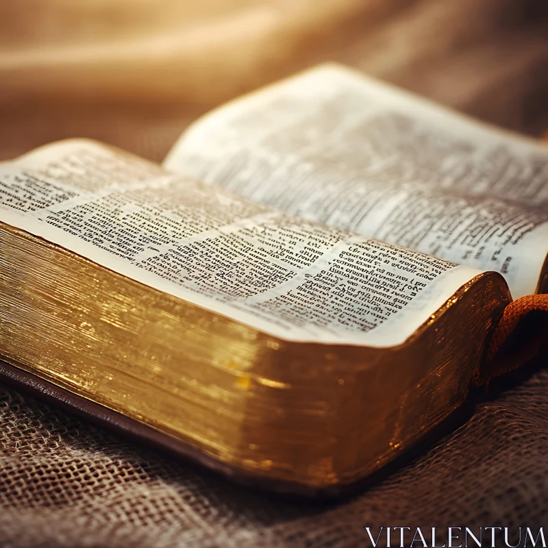Antique Book with Golden Pages on Textured Surface Antique Book with Golden Pages on Textured Surface