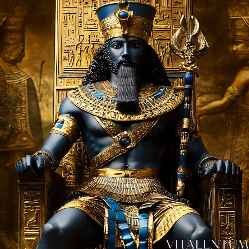 AI ART Regal Egyptian Pharaoh on Throne