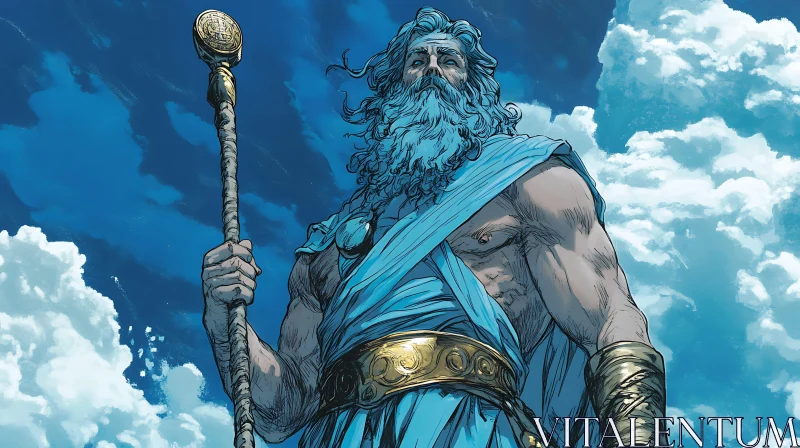 Ancient Thunder God AI Image