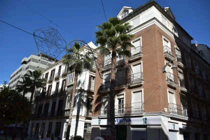 Spanish Urban Scene with Palm Trees and Balconies