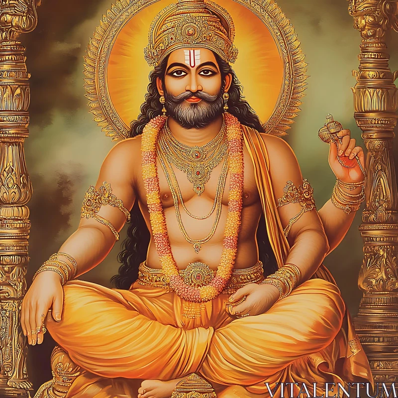 Divine Hindu Figure in Meditation AI Image