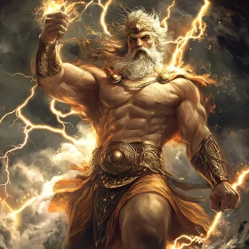 Mighty Thunder God amid Storm