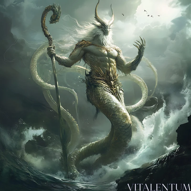 Legendary Sea Serpent Deity AI Image