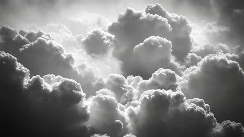 Detailed Cloud Formations in Black and White