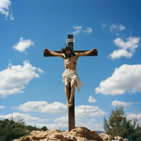 Crucifixion Depiction in Outdoor Setting