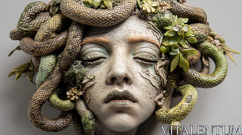 AI ART Medusa Sculpture with Realistic Details