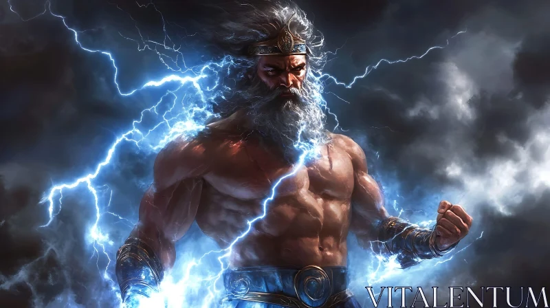 AI ART Thunder God Showcasing Divine Strength