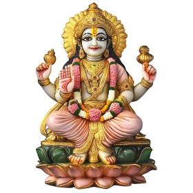 Divine Deity Statue with Gold Adornments