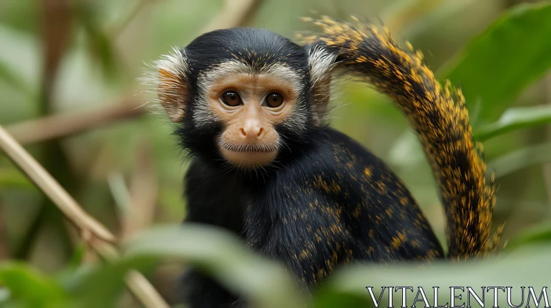 Expressive Baby Monkey in the Wild AI Image