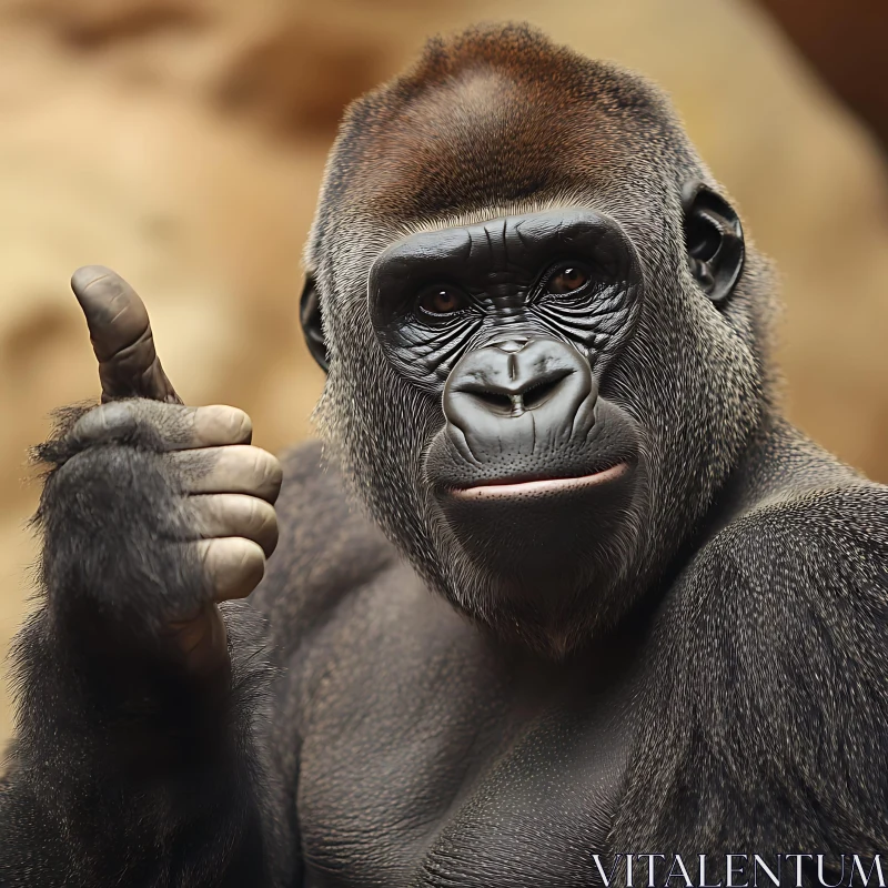 AI ART Expressive Primate Gesture in Close-Up