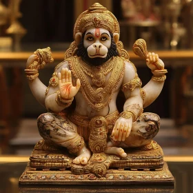 Intricate Hanuman Deity Sculpture