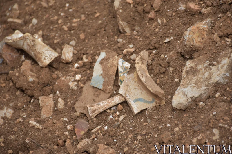 Buried Pottery Artifacts Free Stock Photo