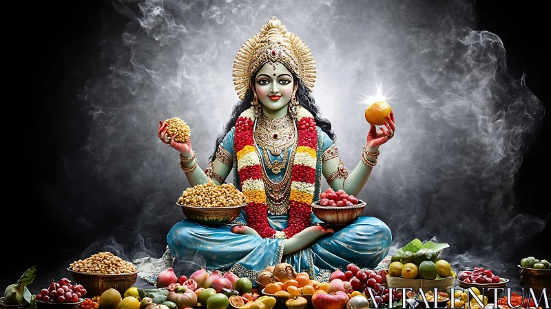 Divine Hindu Deity in Traditional Attire AI Image