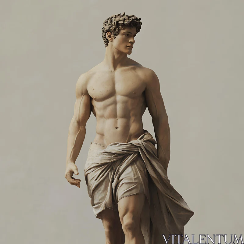 AI ART Antique Marble Male Nude Statue