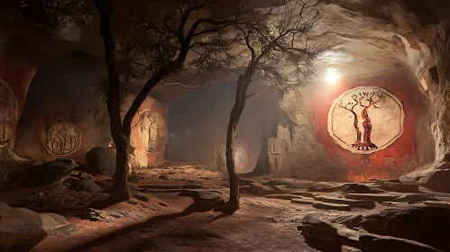 Cave Art in an Atmospheric Setting