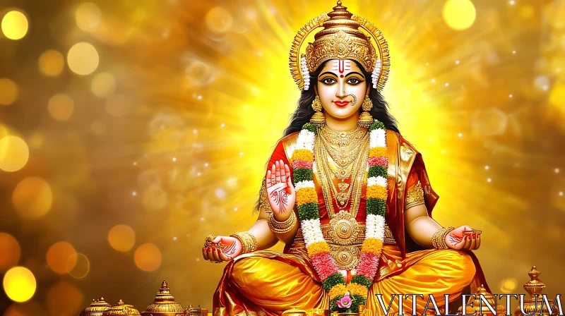 Divine Deity in Golden Attire AI Image