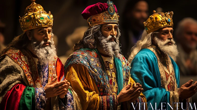 AI ART Regal Ceremonial Gathering of Three Kings