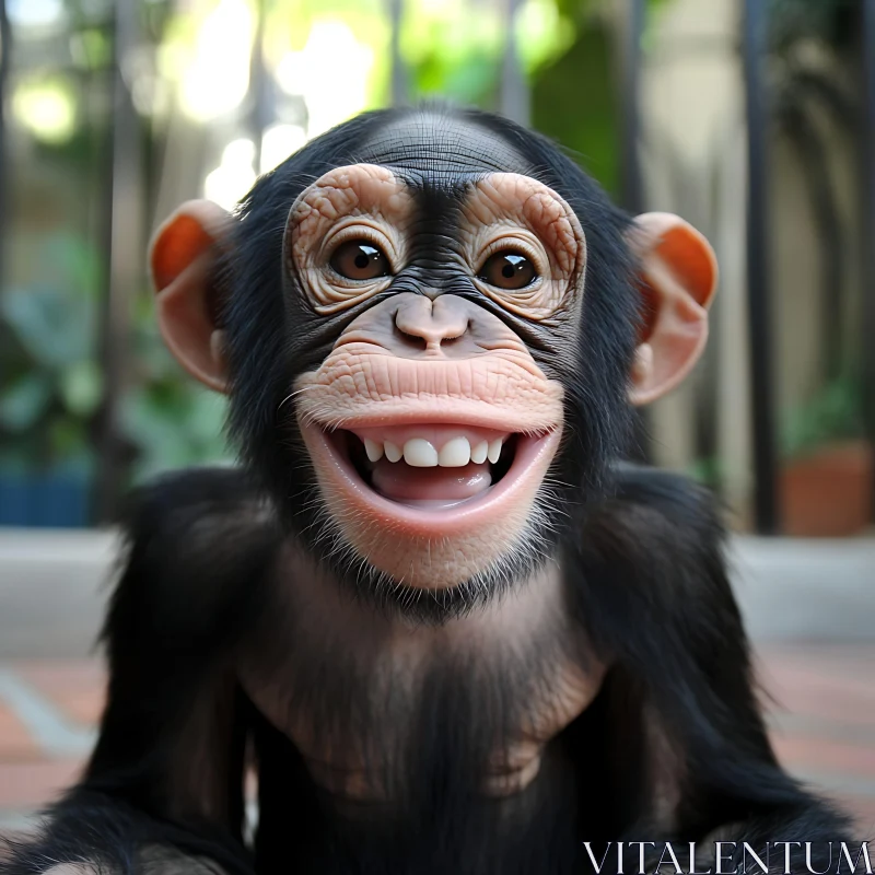 AI ART Expressive Monkey with a Big Smile