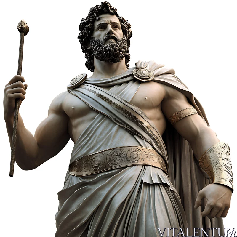 Ornate Ancient Greek Figure Statue AI Image