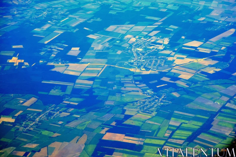 Patterned Farmland from Above Free Stock Photo