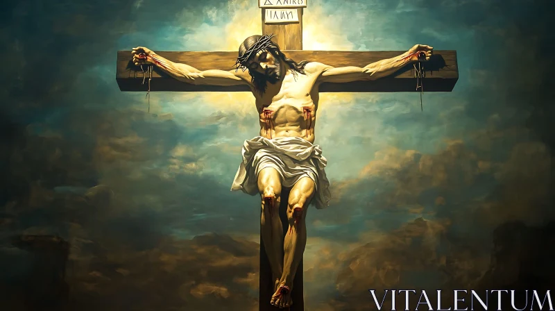 AI ART Suffering of Jesus on the Cross