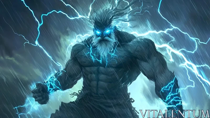 AI ART Thunder God Wielding Lightning