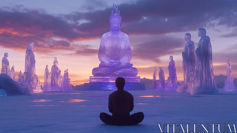Meditative Tranquility Among Ice Figures Meditative Tranquility Among Ice Figures