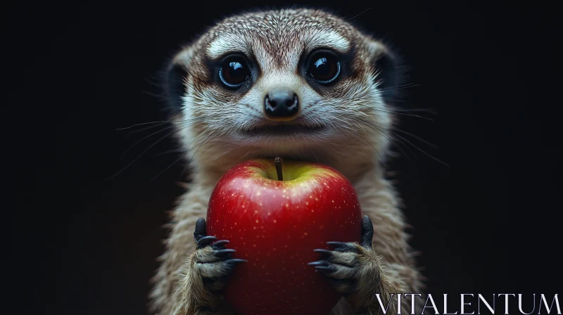 Cute Meerkat with Apple