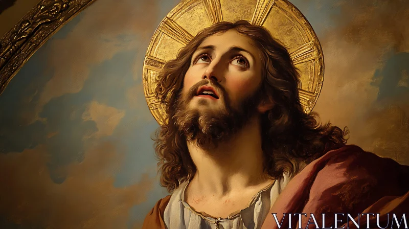 Saint Portrait with Halo in Devotional Art Saint Portrait with Halo in Devotional Art