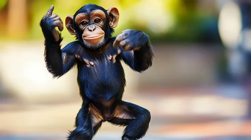Cute Monkey in Playful Pose