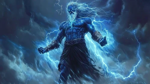 Mythical God in a Stormy Setting