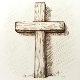 Wood Cross Drawing