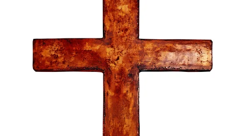 Aged Wooden Cross Symbol Art