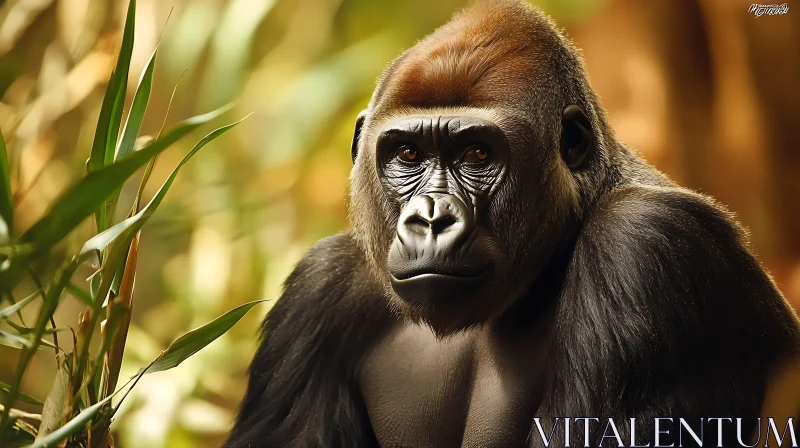 AI ART Thoughtful Gorilla Close-Up