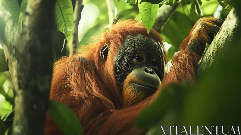 AI ART Orangutan in Natural Habitat