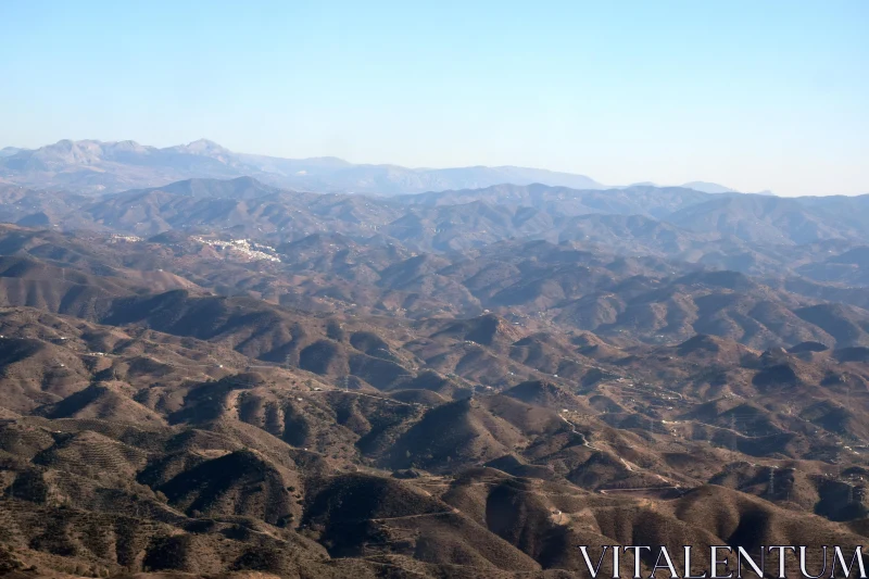 Hilly Landscape from Above Free Stock Photo