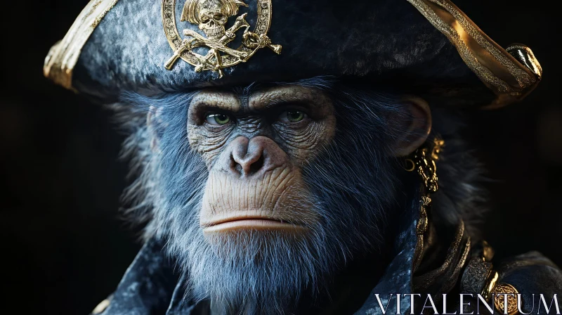 Monkey Dressed as a Pirate AI Image